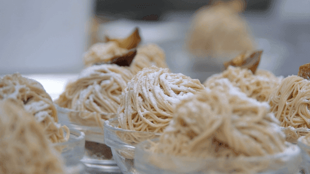 Mont Blanc dessert with chestnut topping