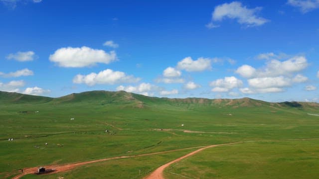 Vast green plains under a clear blue sky