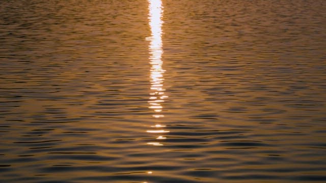 Glimmering Sunset Reflection on Water