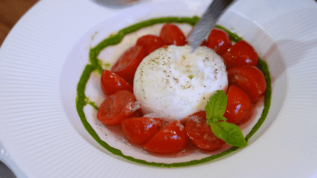 Fresh mozzarella and cherry tomato salad