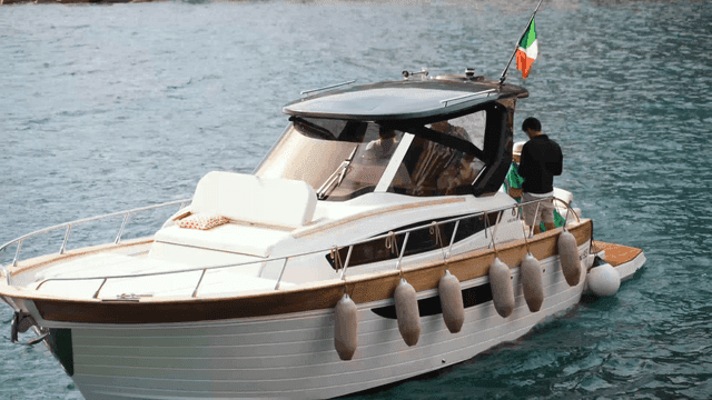 Yacht cruising on the clear blue sea