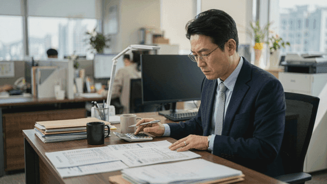 Man working at a desk in an office