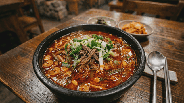 Hot Yukgaejang on table