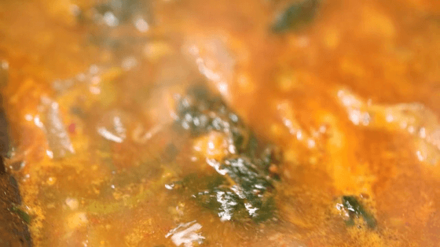 Lamb hot pot boiling in a pot