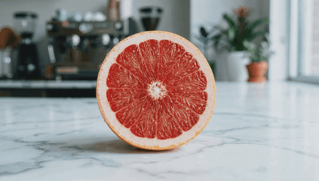 주방의 신선한 자몽