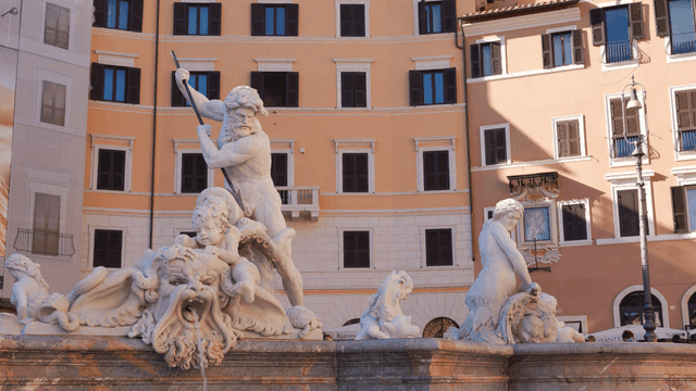 Historic fountain in square