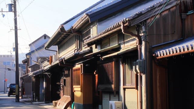 Traditional houses on a quiet street