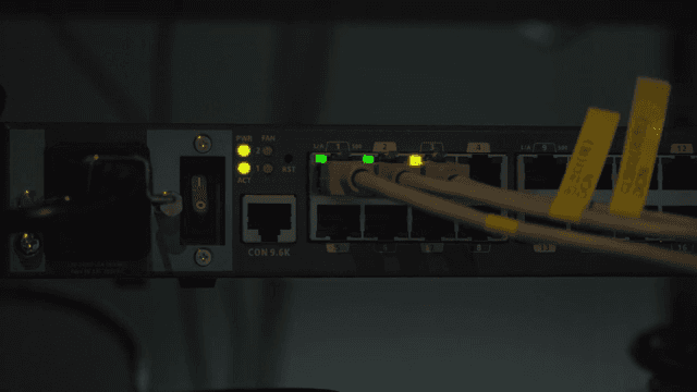 활성 연결이 있는 네트워크 스위치