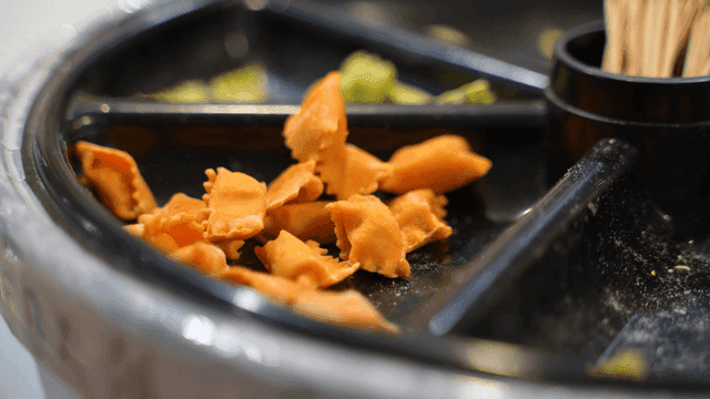 Orange Agnolotti with Toothpicks