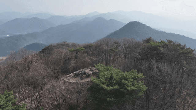 Aerial view of a mountain landscape