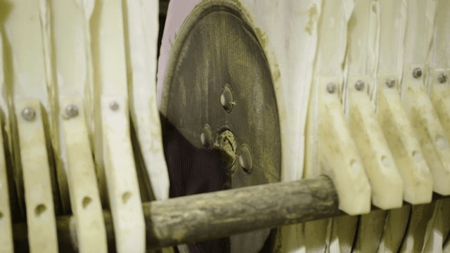 Close-up of a machine part in operation