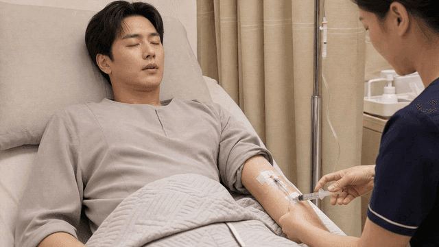 Patient receiving injection