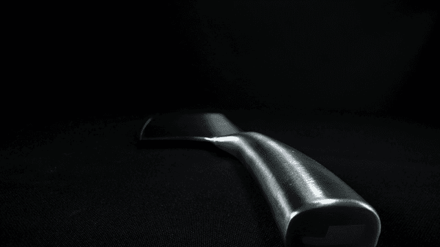 Close-up of a shiny kitchen knife