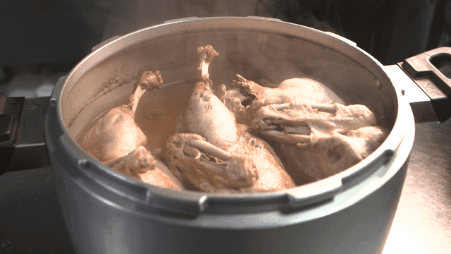 Duck soup cooked in pressure cooker
