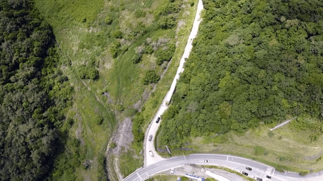 Transporting wind turbine materials in the mountains