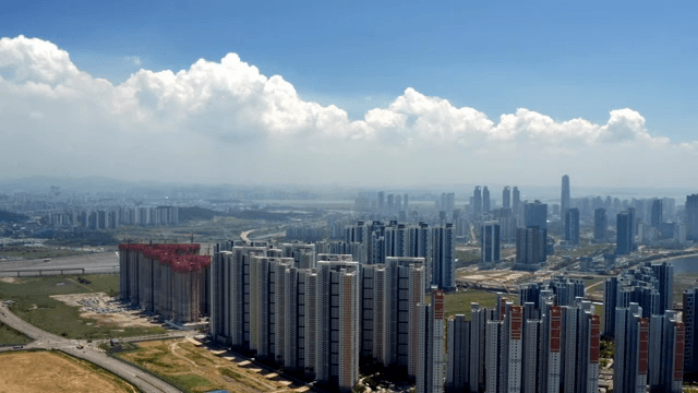 Expansive cityscape with high-rise buildings