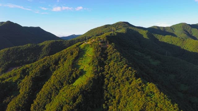 Aerial View of Lush Green Mountain Ridges