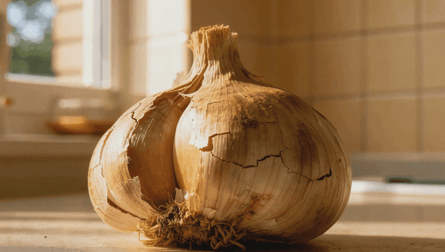 주방 조리대 위의 마늘