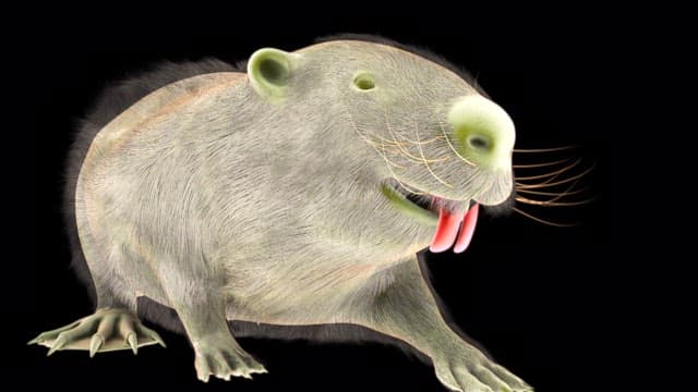 뉴트리아의 신체구조를 도식화한 컴퓨터 그래픽 이미지