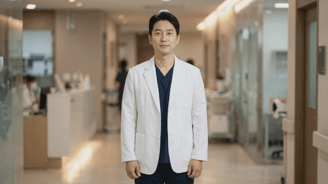 Doctor standing in a hospital corridor