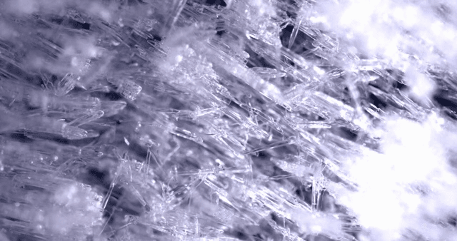 정교한 얼음 결정의 움직임