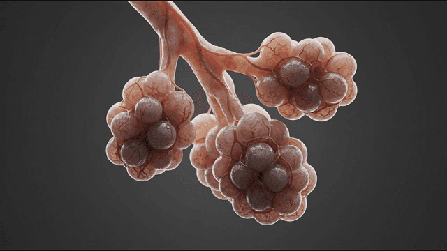 Details of alveoli in lungs