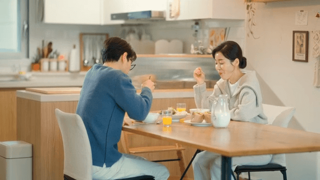 Couple enjoying breakfast together