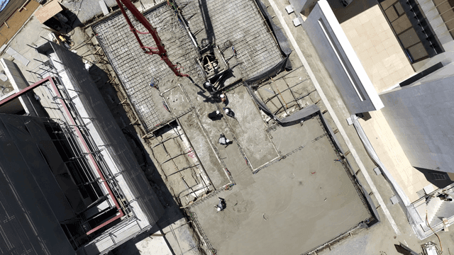 Construction workers at a building site