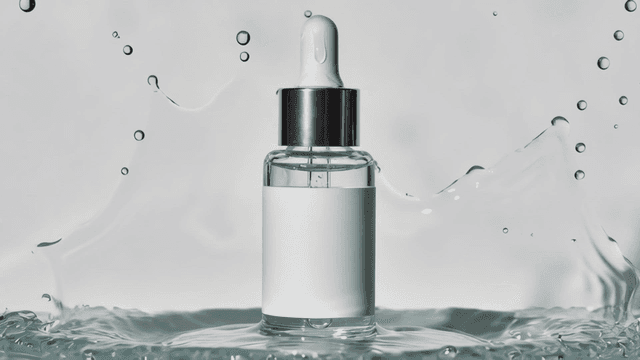 Glass cosmetic bottle with splashing dropper