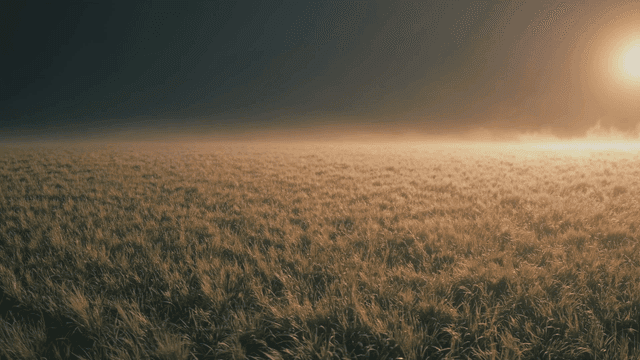 Wide fields under morning sunlight