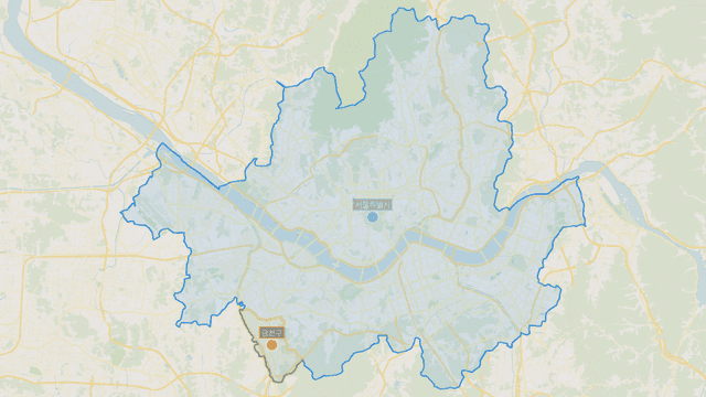 Map showing boundaries of Geumcheon-gu, Seoul