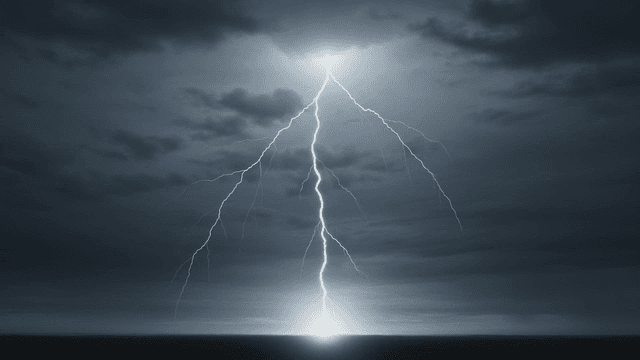 Dark sky with bright lightning