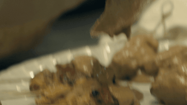 Grilled chicken skewers with sauce