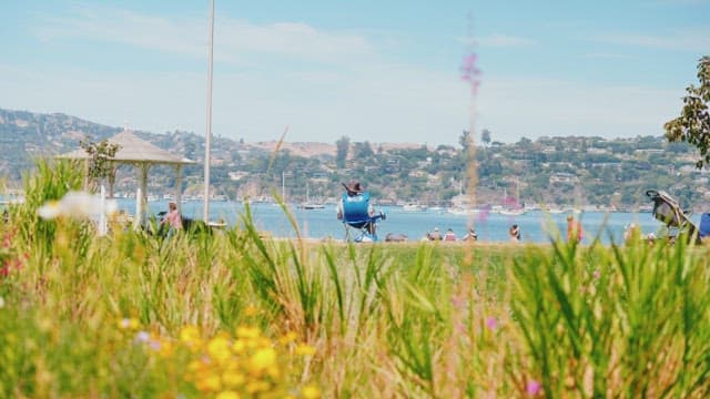 해변 공원에서 여유로운 하루