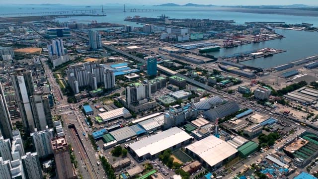 Busy Cityscape of Port Industrial Area