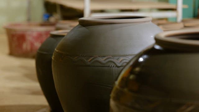 Traditional Pots, Earthenwares Made in a Pottery Workshop