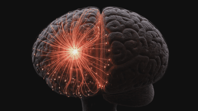Detailed view of flow of electrical signals in human brain