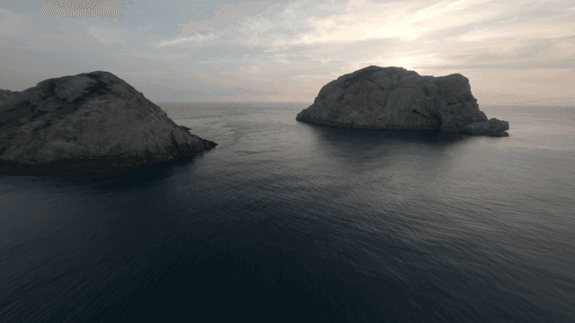 A serene sea landscape at sunrise