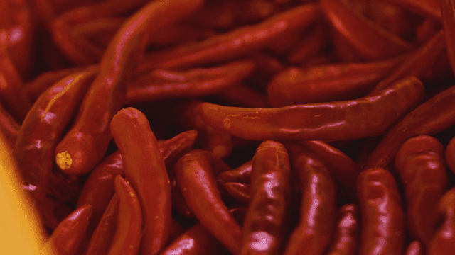 Pile of fresh red peppers