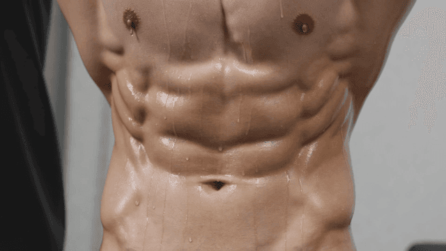 Male muscular upper body with exposed abs