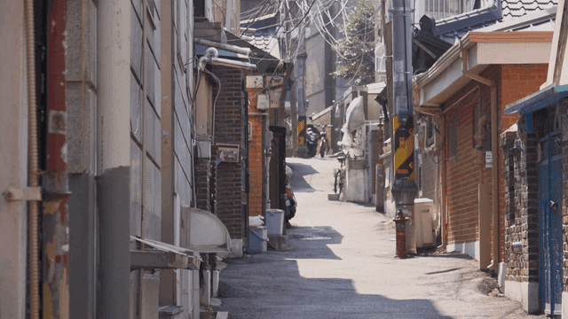 Quiet alleyway in residential area