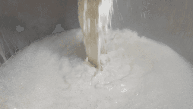 Sight of soy milk being poured into large container