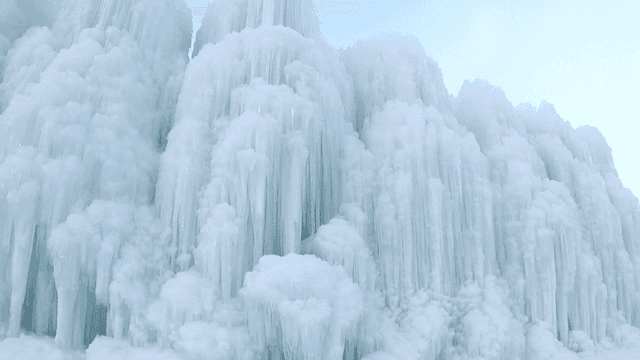 Majestic frozen waterfall of winter