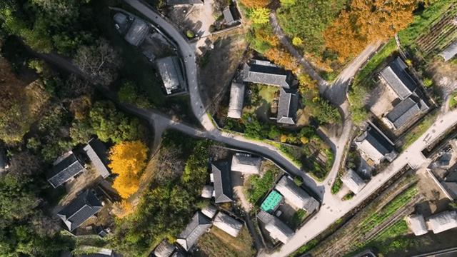 가을 색채의 한국 전통 마을