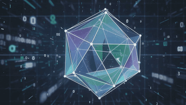 Rotating geometric shape with data