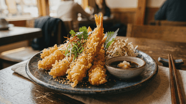 Plate of crispy fried shrimp