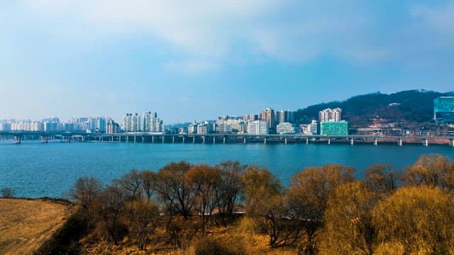 Scenic Cityscape Across a Calm Han River