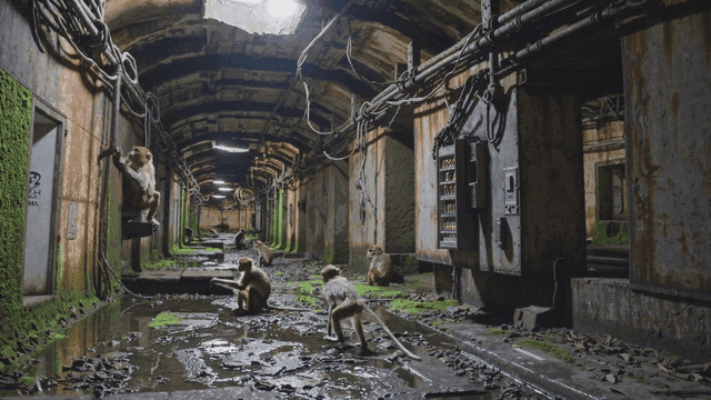 버려진 터널 속 원숭이들