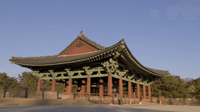 Traditional Korean pavilion in a park