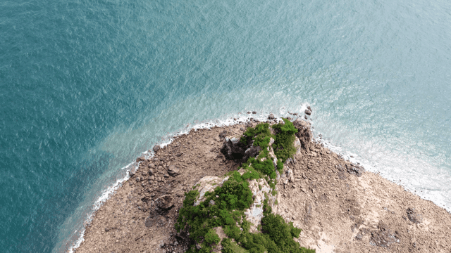 Rocky coastline with clear blue sea
